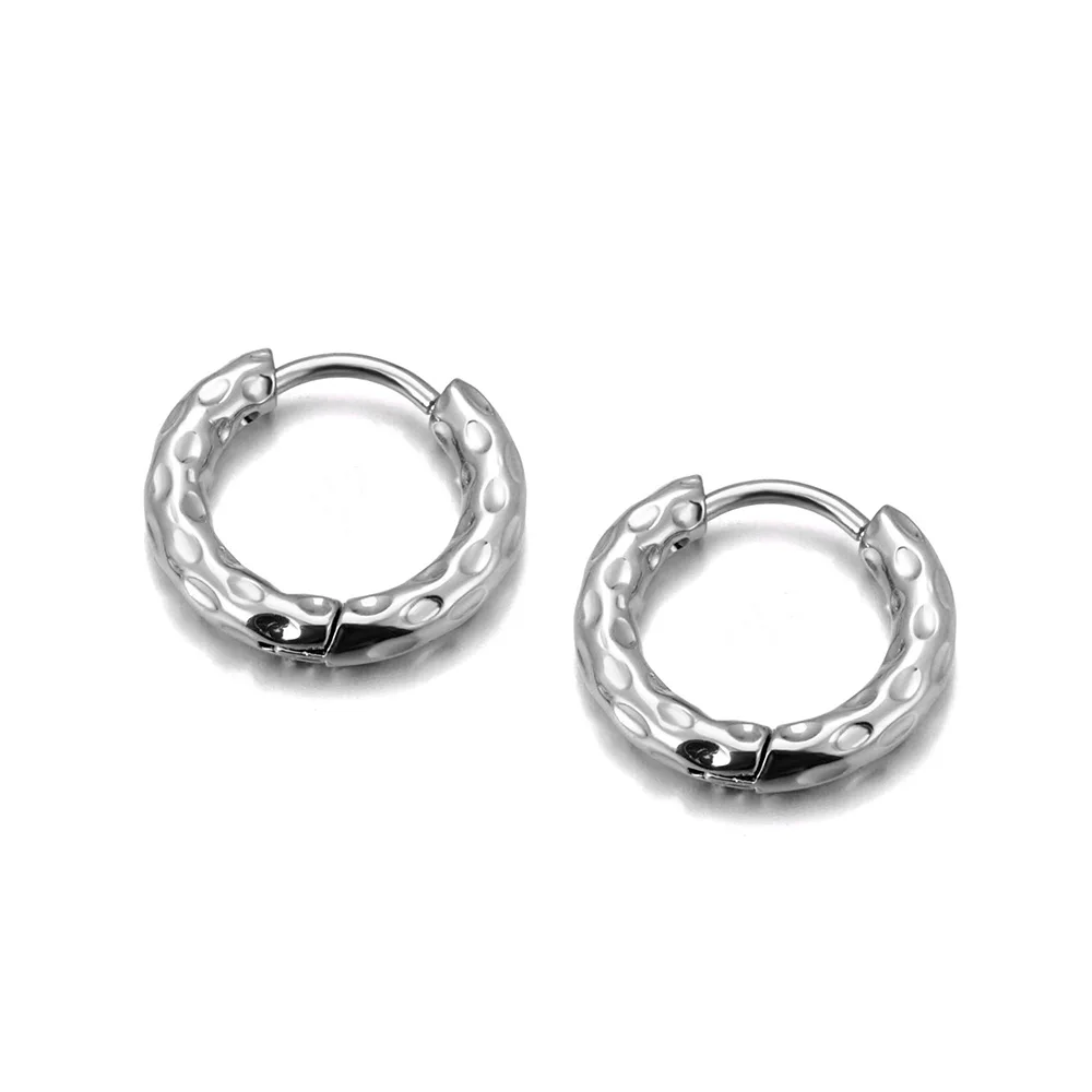 Geometric Gold Huggie Hoop Earrings